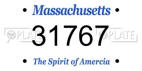 31767 Massachusetts License Plate