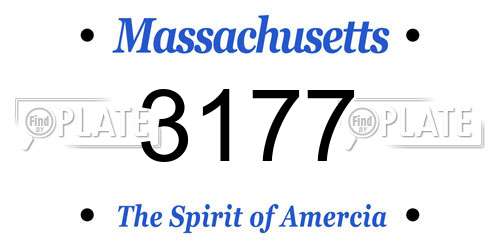 3177 Massachusetts License Plate