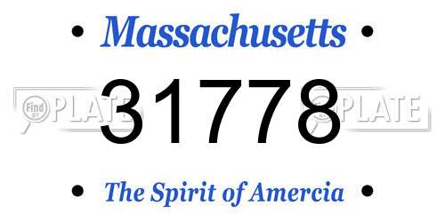 31778 Massachusetts License Plate