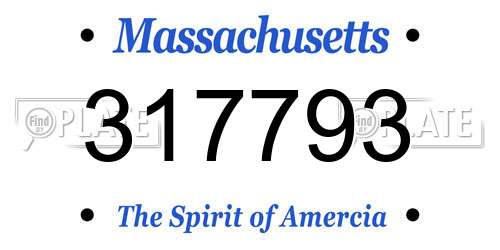 317793 Massachusetts License Plate