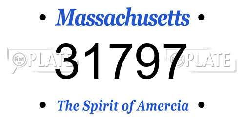 31797 Massachusetts License Plate