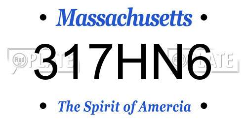 317HN6 Massachusetts License Plate
