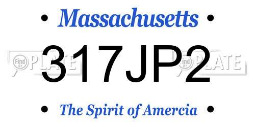 317JP2 Massachusetts License Plate