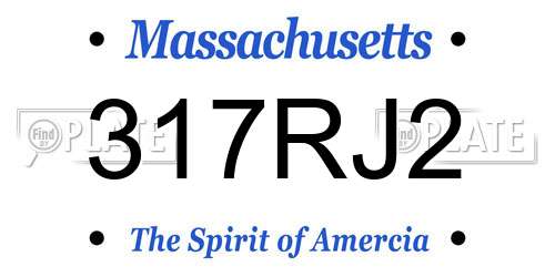 317RJ2 Massachusetts License Plate
