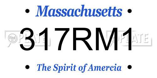 317RM1 Massachusetts License Plate