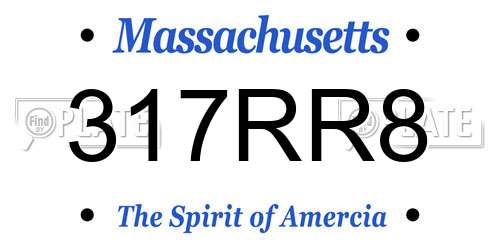 317RR8 Massachusetts License Plate