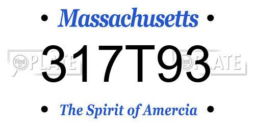 317T93 Massachusetts License Plate