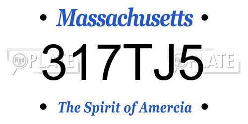 317TJ5 Massachusetts License Plate
