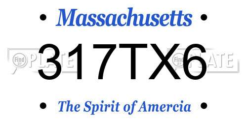 317TX6 Massachusetts License Plate