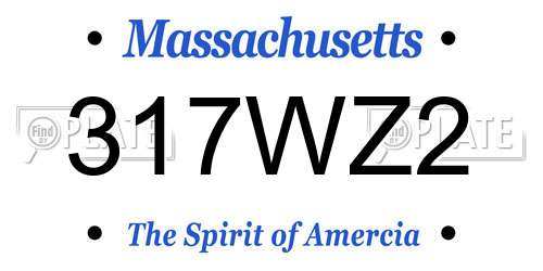 317WZ2 Massachusetts License Plate