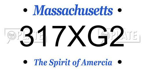 317XG2 Massachusetts License Plate
