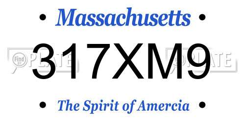 317XM9 Massachusetts License Plate