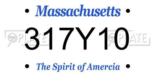 317Y10 Massachusetts License Plate