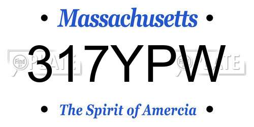 317YPW Massachusetts License Plate
