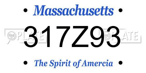 317Z93 Massachusetts License Plate