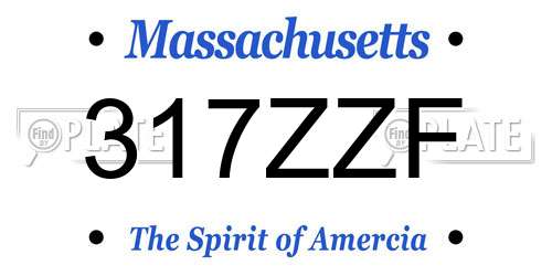 317ZZF Massachusetts License Plate