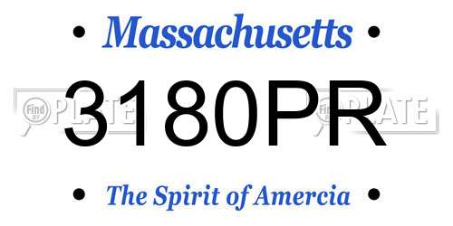 3180PR Massachusetts License Plate