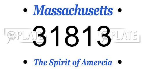31813 Massachusetts License Plate
