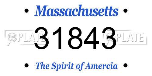 31843 Massachusetts License Plate