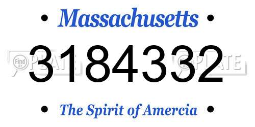 3184332 Massachusetts License Plate