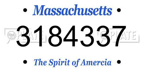 3184337 Massachusetts License Plate