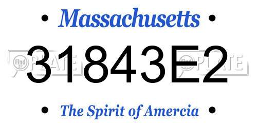 31843E2 Massachusetts License Plate