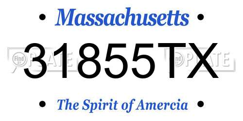 31855TX Massachusetts License Plate