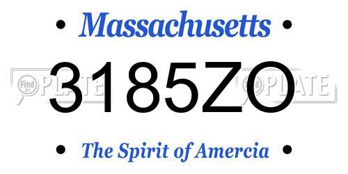 3185ZO Massachusetts License Plate