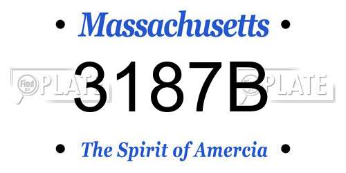 3187B Massachusetts License Plate
