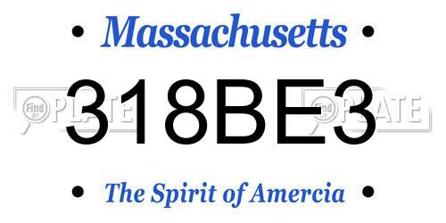 318BE3 Massachusetts License Plate