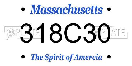 318C30 Massachusetts License Plate
