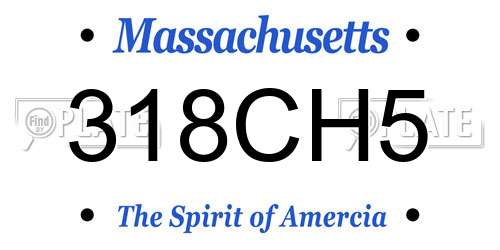 318CH5 Massachusetts License Plate