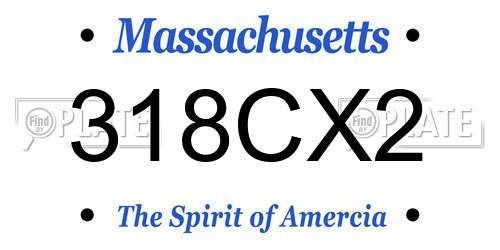 318CX2 Massachusetts License Plate