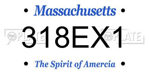 318EX1 Massachusetts License Plate