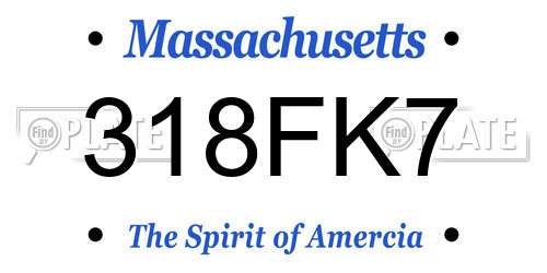 318FK7 Massachusetts License Plate