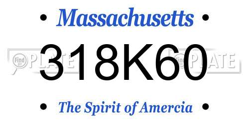 318K60 Massachusetts License Plate