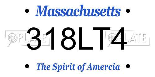 318LT4 Massachusetts License Plate