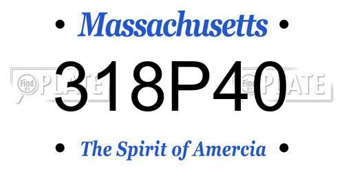318P40 Massachusetts License Plate