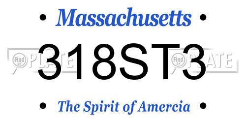 318ST3 Massachusetts License Plate