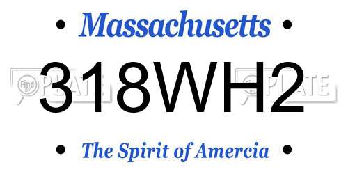 318WH2 Massachusetts License Plate