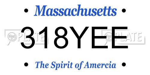 318YEE Massachusetts License Plate