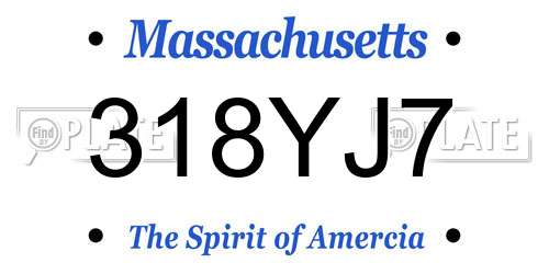 318YJ7 Massachusetts License Plate