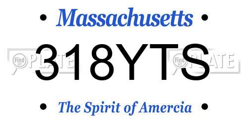 318YTS Massachusetts License Plate
