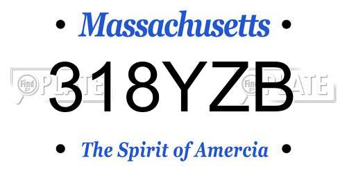 318YZB Massachusetts License Plate