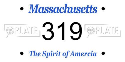319 Massachusetts License Plate