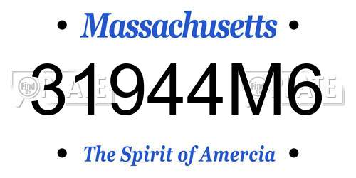 31944M6 Massachusetts License Plate