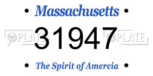 31947 Massachusetts License Plate