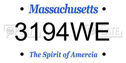 3194WE Massachusetts License Plate