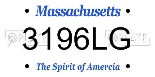 3196LG Massachusetts License Plate