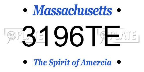 3196TE Massachusetts License Plate